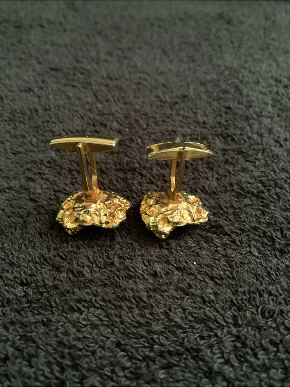 Vintage Gold-Tone Amber Stone Men's Cufflinks